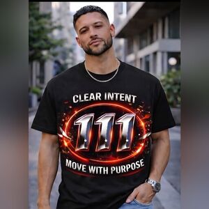 NWOT Clear Intent 111 Graphic Tee | Move With Purpose | Chrome Fire Ring UNISEX!